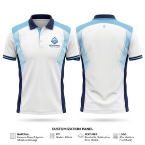 Arctic Ice Apex Custom Polo Shirt Front and Back Premium Sublimation Team Uniform with Custom Logo