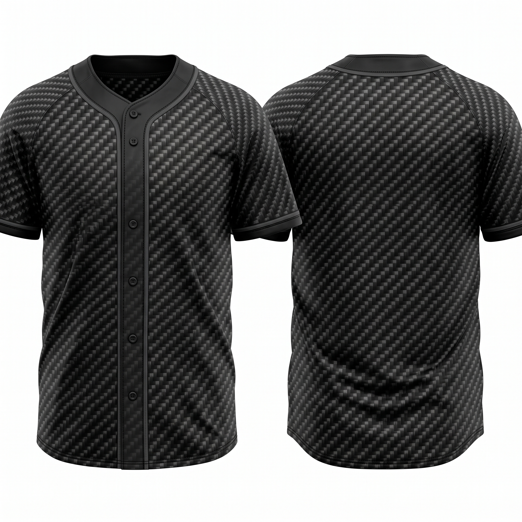 Carbon Fiber Pro Baseball Jersey Front and Back View