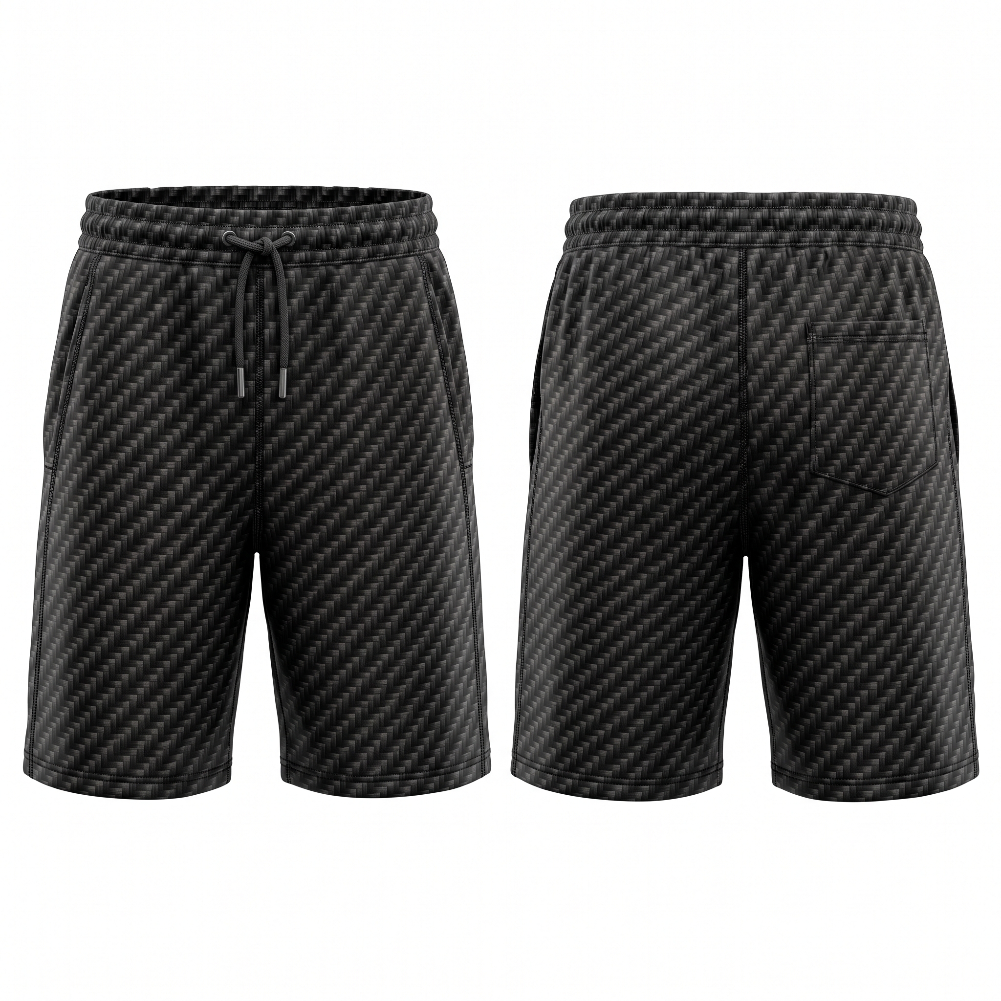 Carbon Fiber Pro Baseball Training Shorts Front and Back View