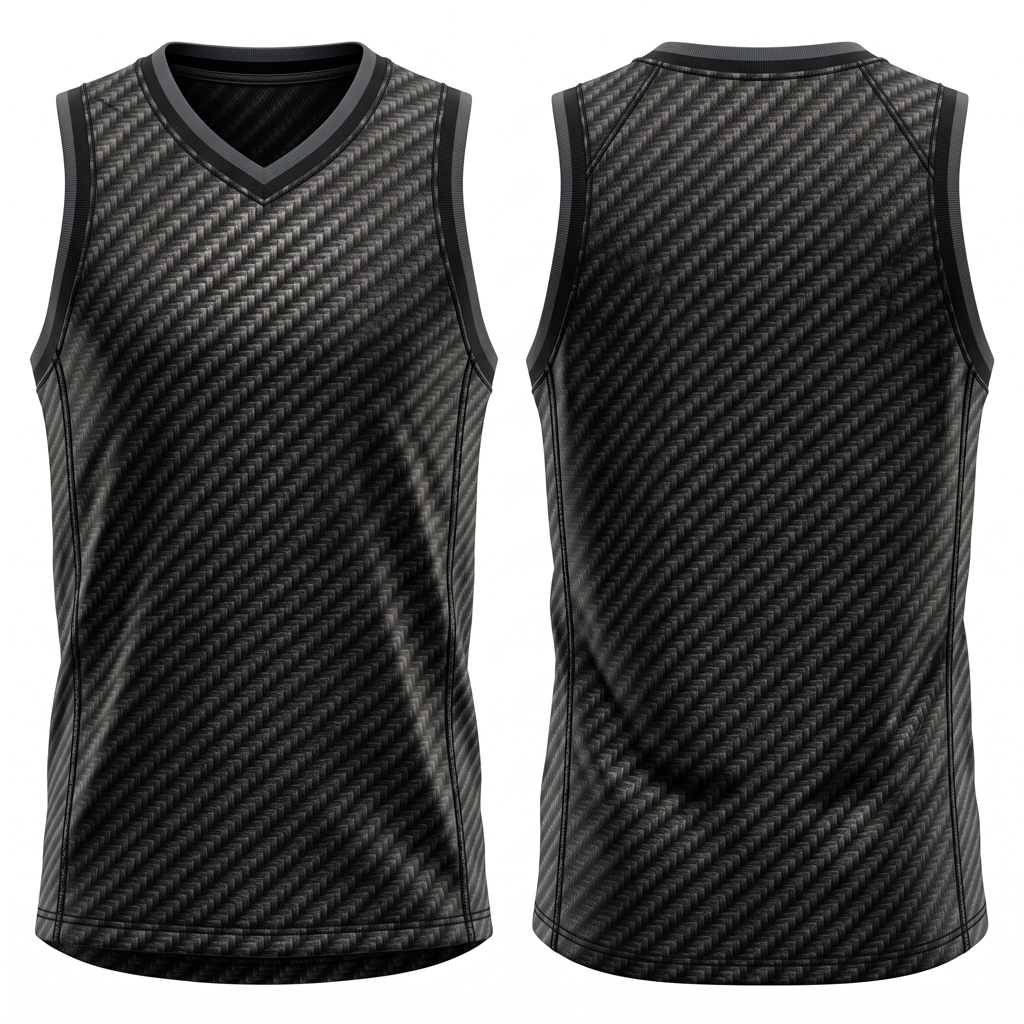 Carbon Fiber Pro Basketball Jersey Front and Back View