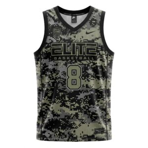 Digital Camo Elite Sleeveless Basketball Jersey Front View
