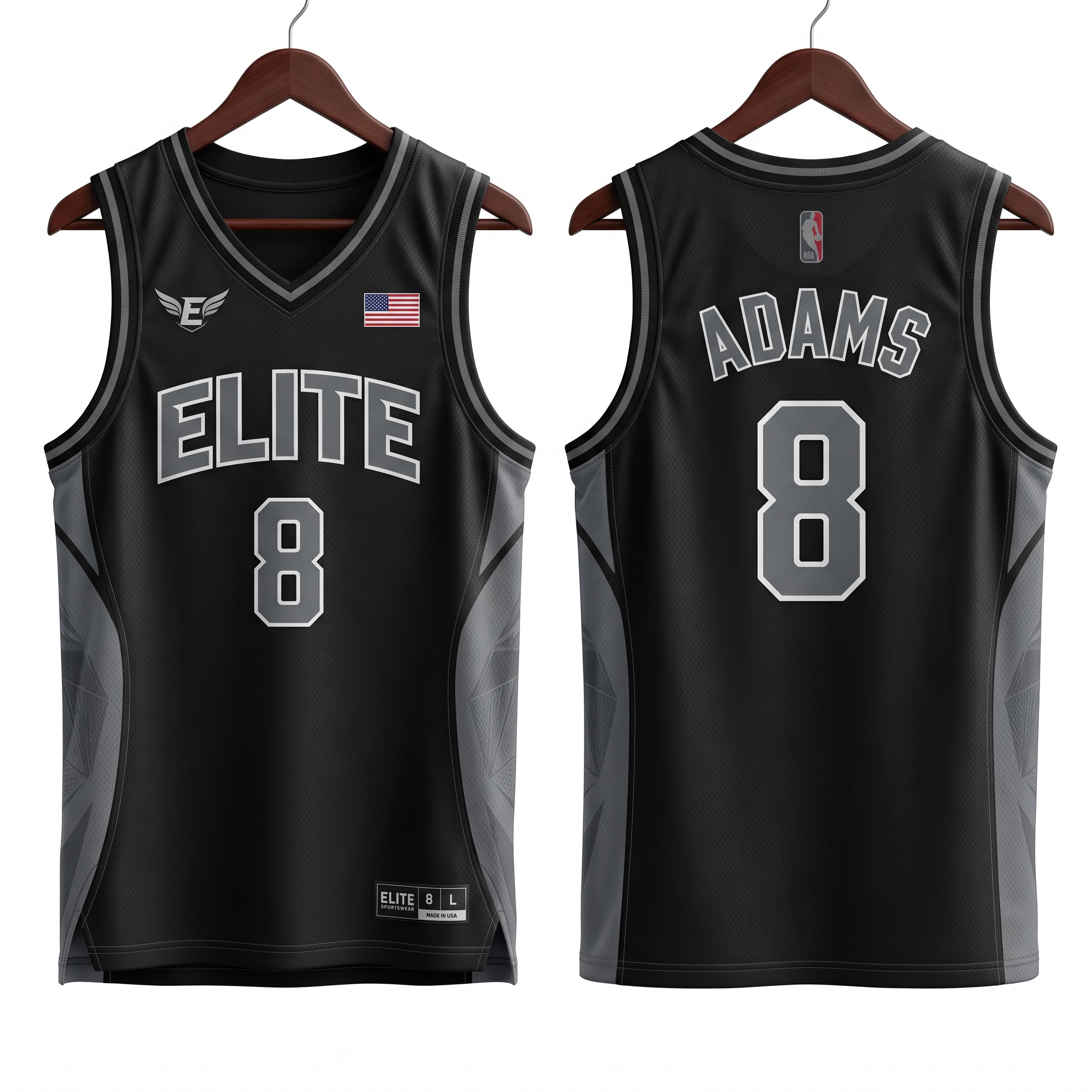 Elite Panel Basketball Uniform Set Shorts Front and Back View