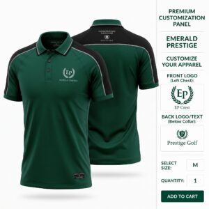 Emerald Prestige Apex Custom Polo Shirt Front and Back Premium Sublimation Team Uniform with Custom Logo