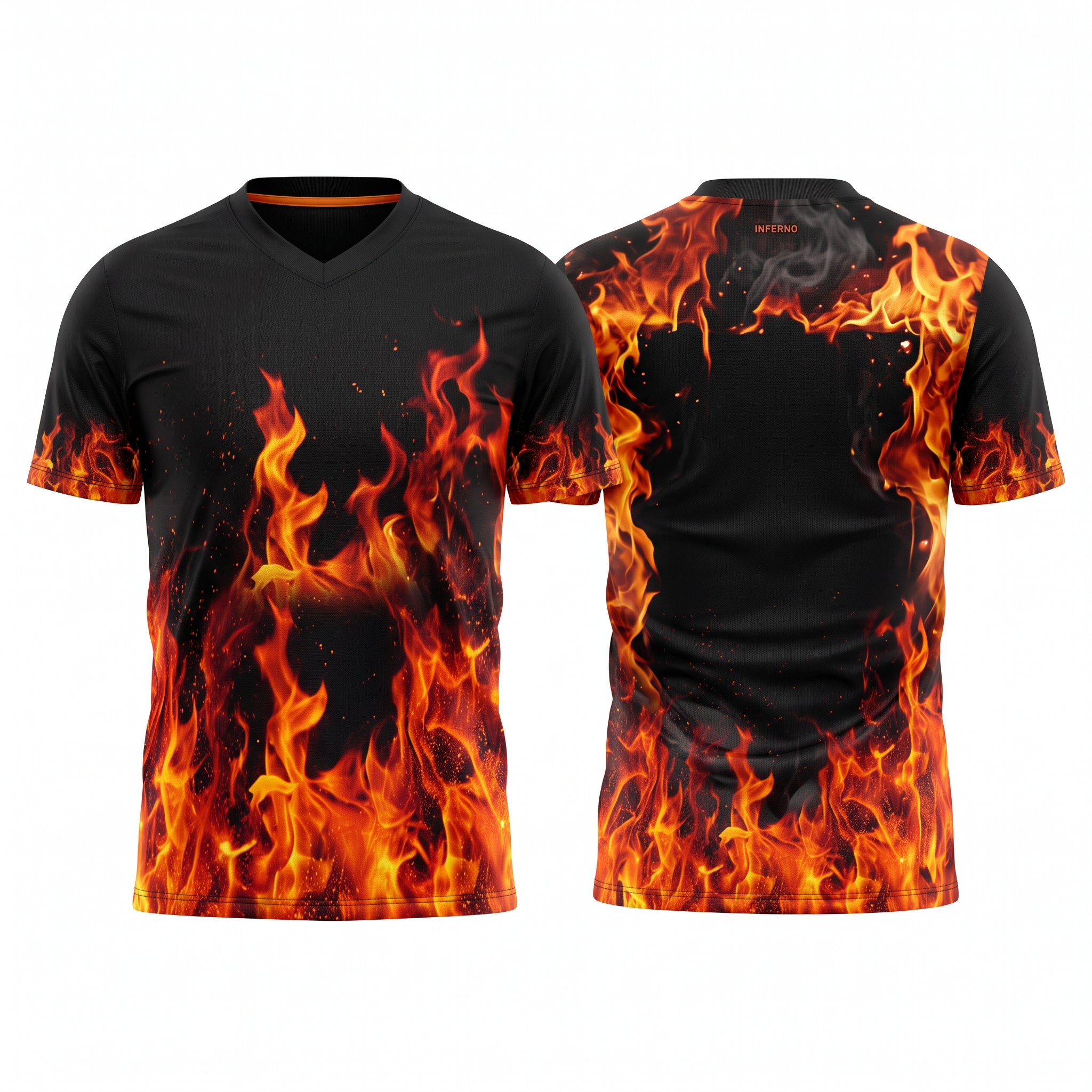 Flames Inferno Soccer Jersey Front and Back View