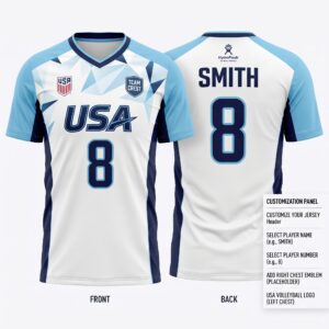 Ice Storm Custom Volleyball Jersey Set front and back premium sublimation volleyball uniform