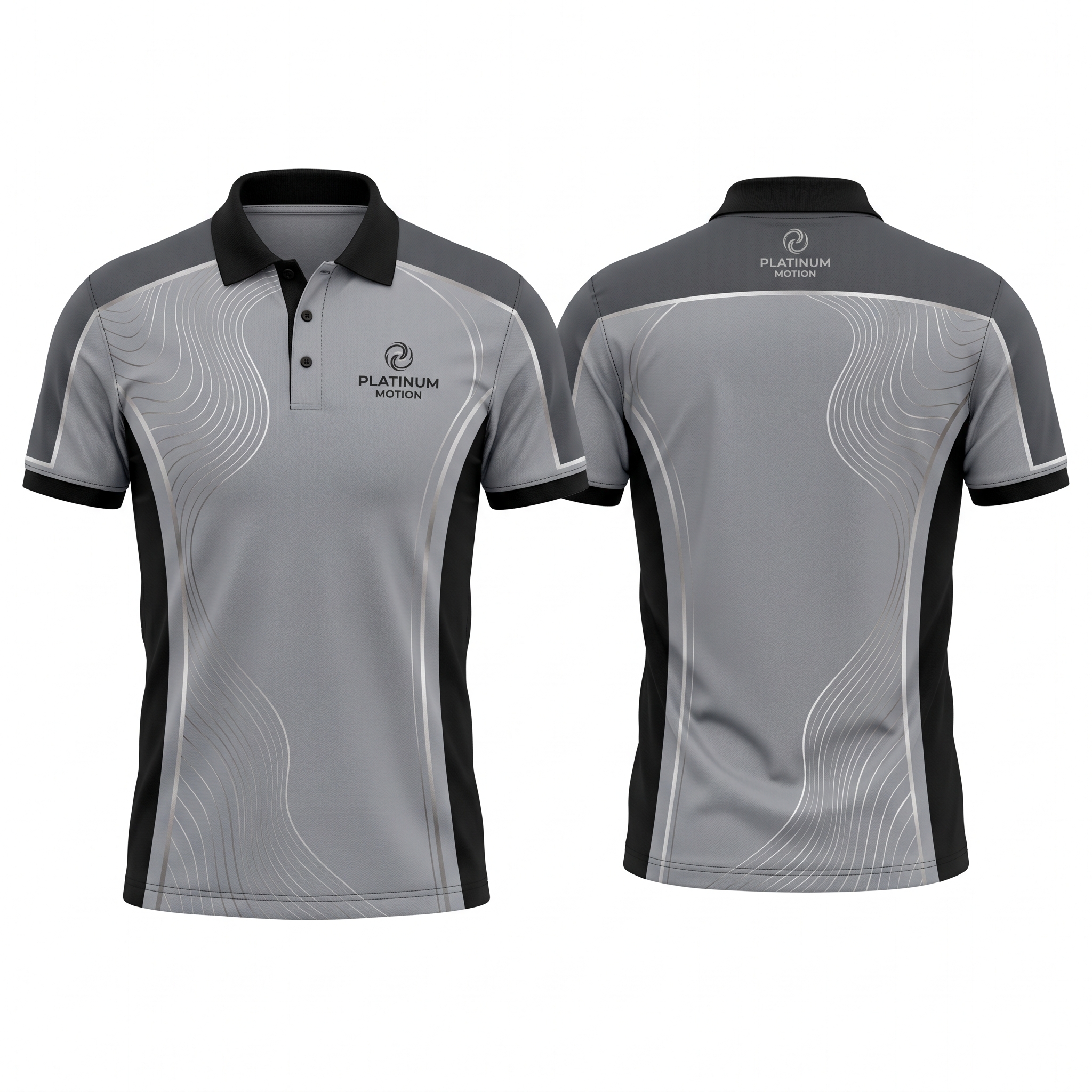 Platinum Motion Apex Custom Polo Shirt Front and Back Premium Custom Sublimation Team Uniform