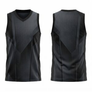 Stealth Graphite Basketball Uniform Set Jersey Front and Back View