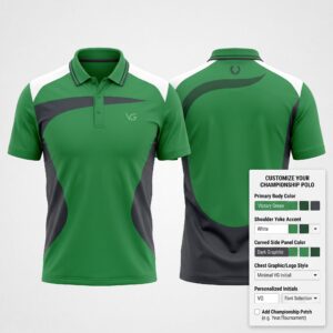 Victory Green Apex Custom Polo Shirt Front and Back Premium Custom Sublimation Team Uniform