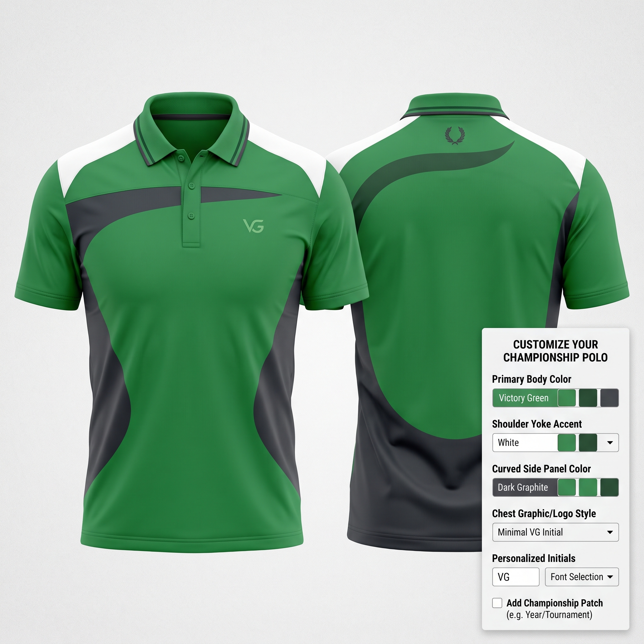 Victory Green Apex Custom Polo Shirt Front and Back Premium Custom Sublimation Team Uniform