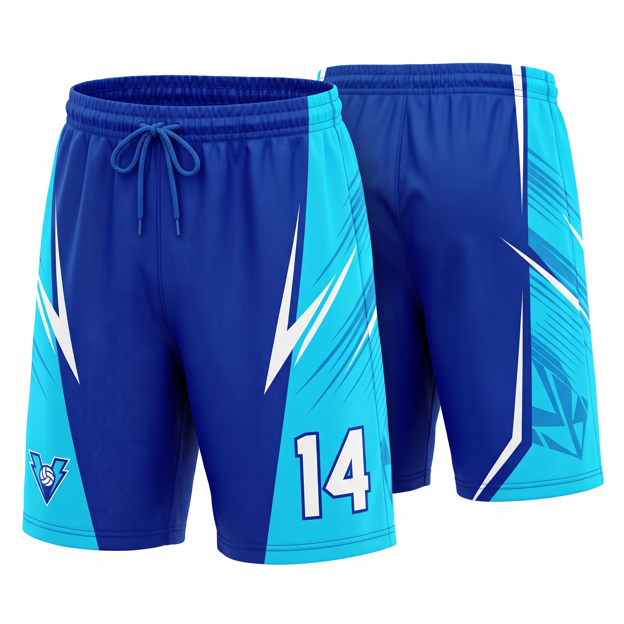 Volt Strike Custom Volleyball Jersey Set premium volleyball shorts front and back