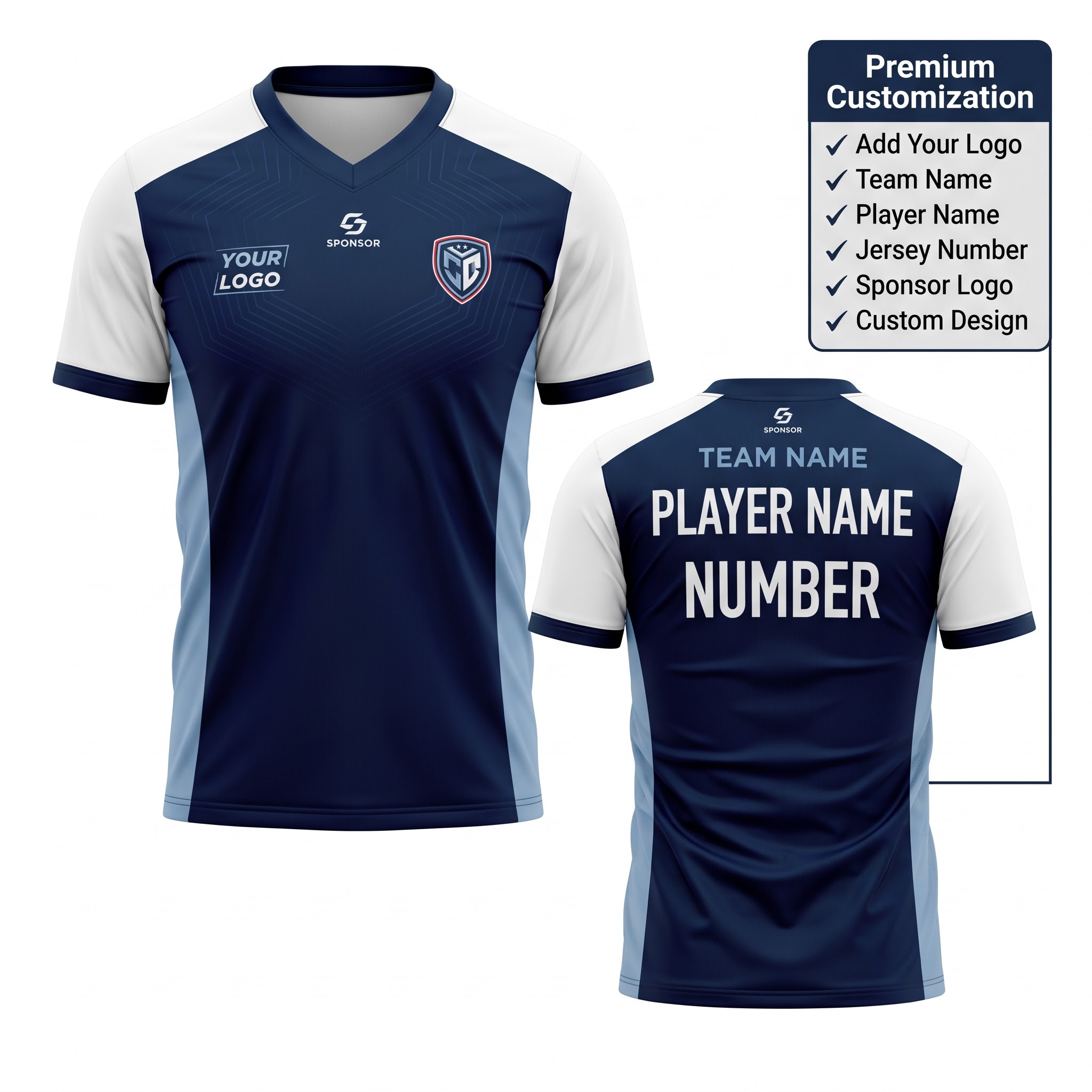 Arctic Navy Custom Volleyball Jersey Set front and back premium sublimation volleyball uniform