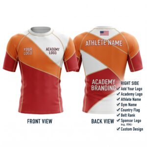 Custom BJJ Rash Guard Solar Fusion half sleeve front and back by EAZINEX Sportswear