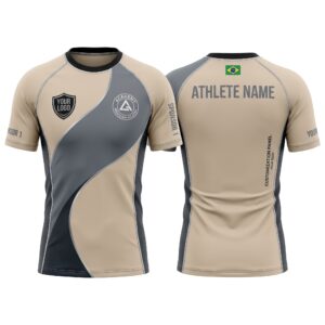 Custom BJJ Rash Guard Titanium Flow half sleeve front and back by EAZINEX Sportswear