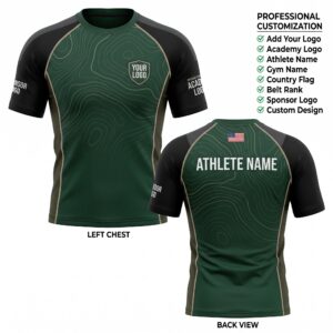 Custom BJJ Rash Guard Topo Force half sleeve front and back by EAZINEX Sportswear