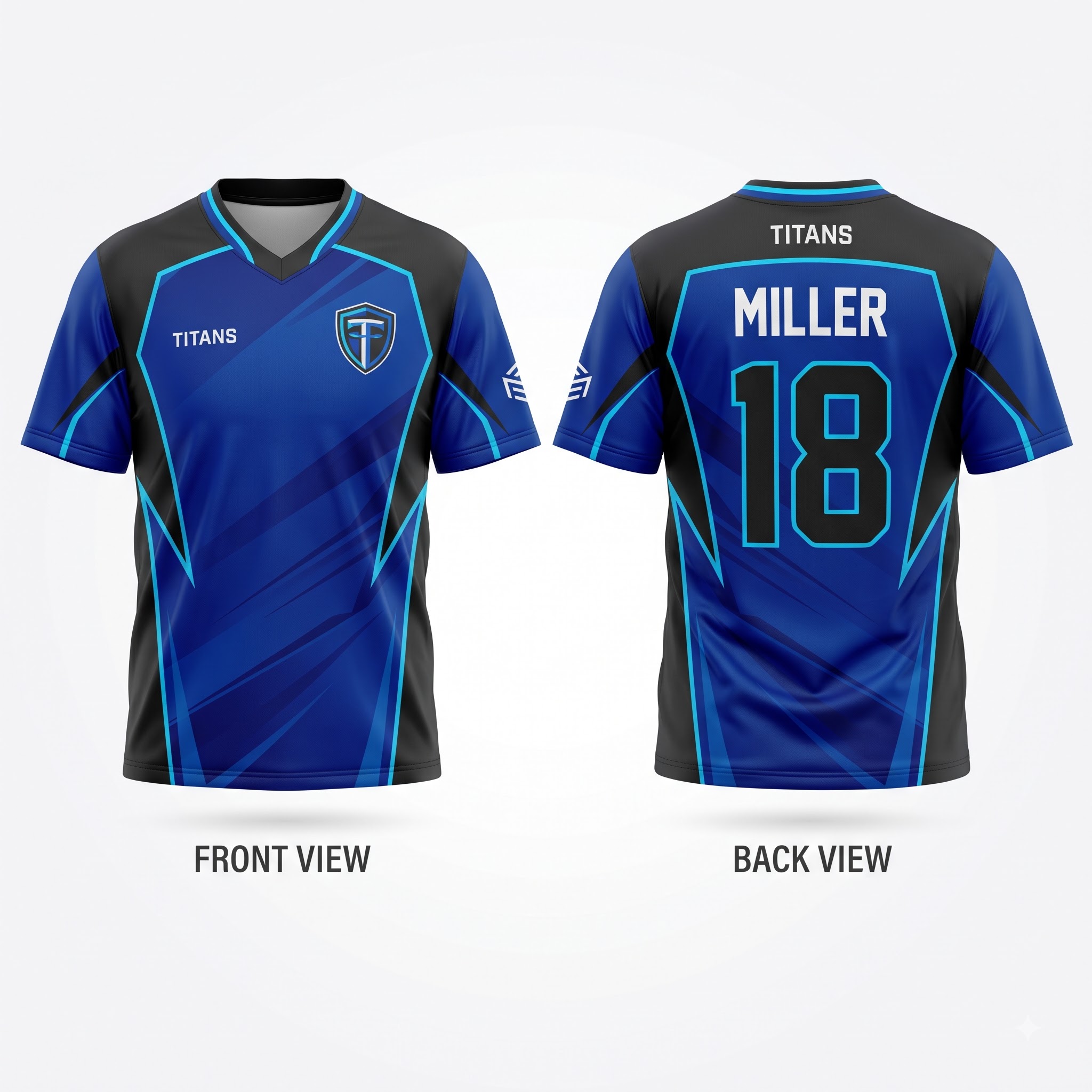 Custom Lacrosse Jersey Royal Blue front and back with team logo and player number