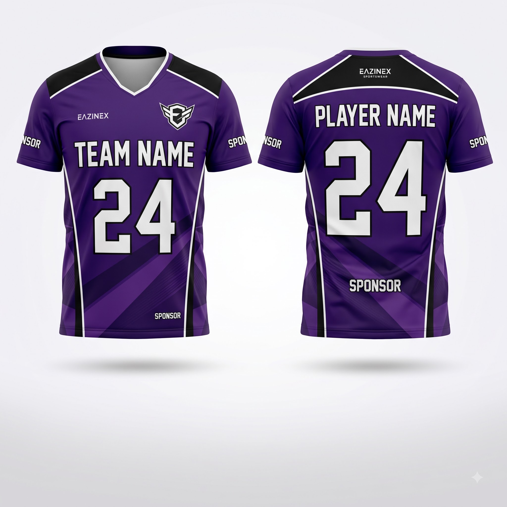 Custom Lacrosse Uniform Deep Purple jersey front and back