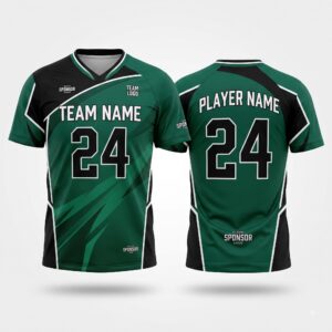 Custom Lacrosse Uniform Deep Emerald Green lacrosse shorts front and back