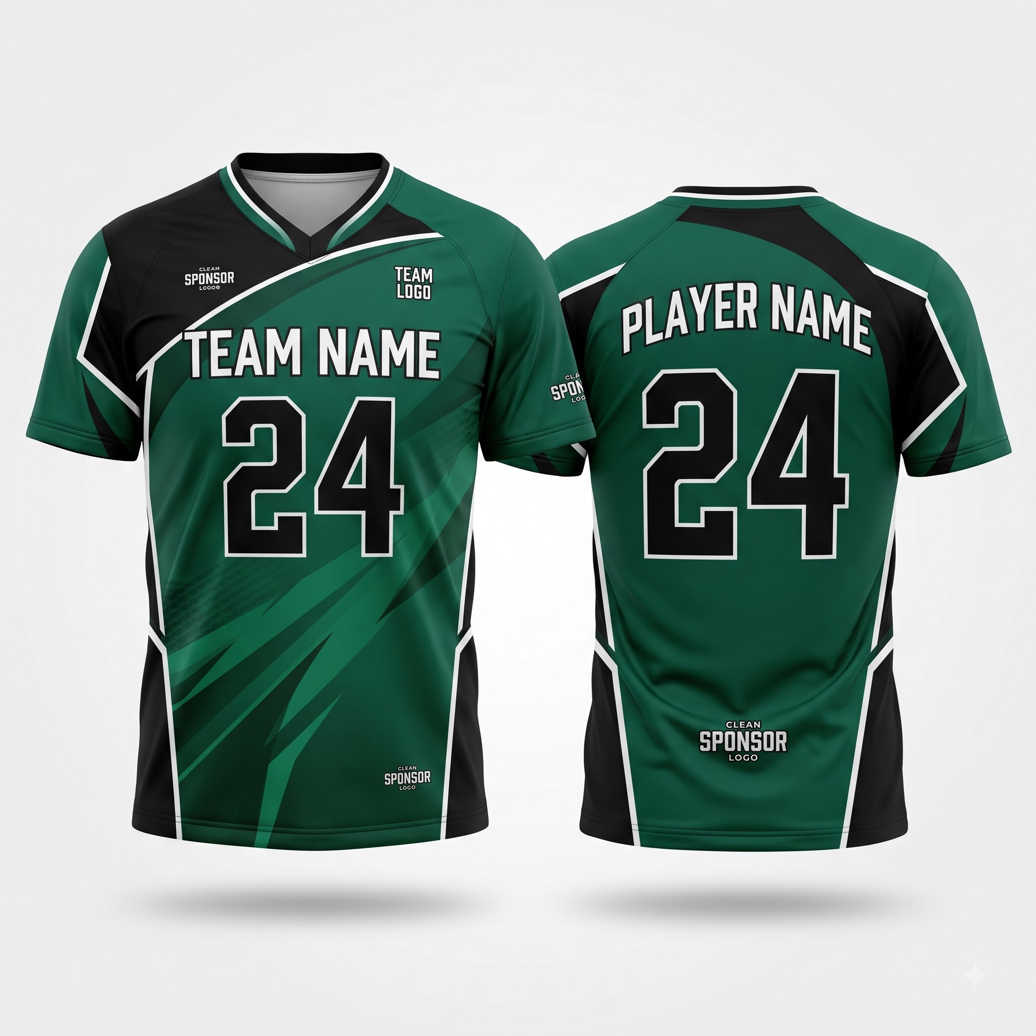 Custom Lacrosse Uniform Deep Emerald Green lacrosse shorts front and back
