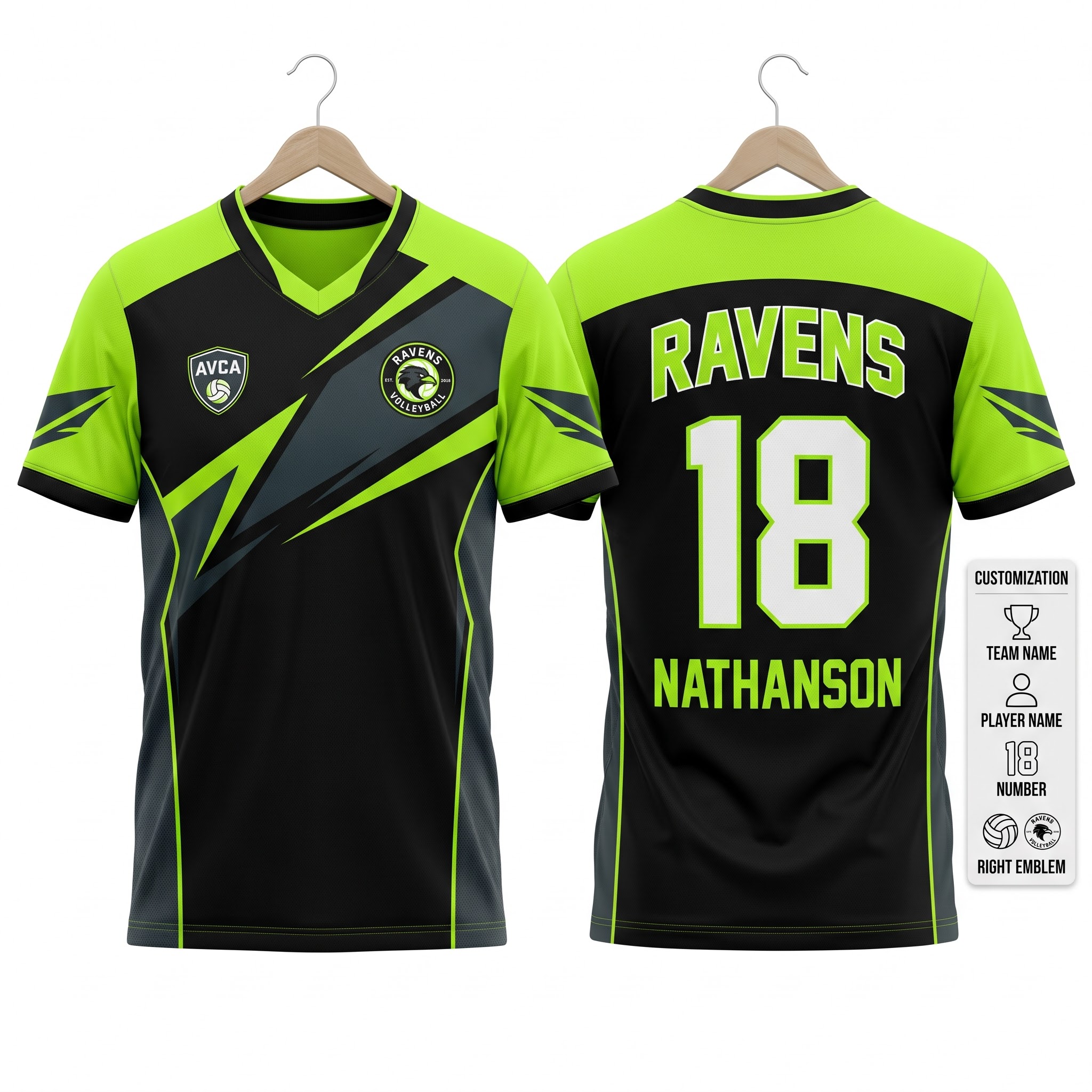 Electric Lime Custom Volleyball Jersey Set front and back premium sublimation volleyball uniform